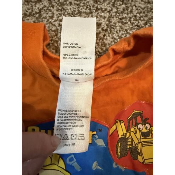 Vintage PBS Bob the Builder T-Shirt Toddler Kids Children Orange Size 2t - Picture 2 of 7